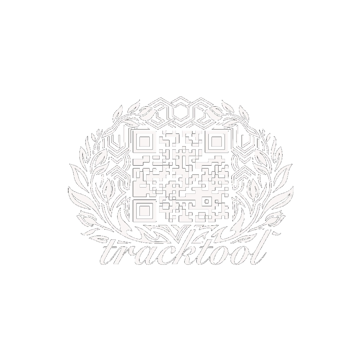 QR-Sticker Design Neo-Tribal Crest mit Demo-QR-Code
